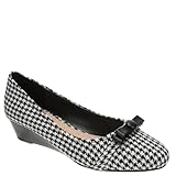 Masseys Women’s Winnie Wedge Heel Pump, 8.5 M (Medium), Black-White/Houndstooth