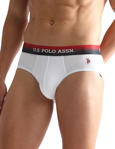 Image of U.S. Polo ASSN. Mens OEB05 Ombre Waistband Solid Underwear Briefs - Pack of 2
