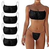 50PCS Oversize Disposable Bra Shoulder Loops Women's Disposable Sunless Spray Tan Top Underwear Brassieres （XL）
