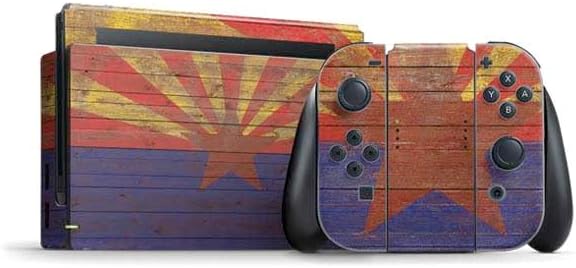 Skinit Decal Gaming Skin Compatible with Nintendo Switch Bundle - California Flag Dark Wood Design