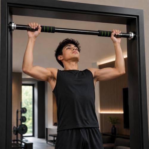 Image of Pull Up Bar for Home Gym | Doorway Chin Up Bar for Strength Training, Upper Body Workout & Fitness Exercise | 65 cm