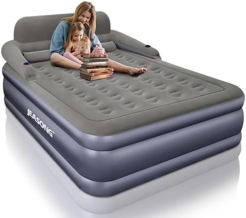 JEASONG Inflatable Beds with Headboard, Fast Inflate/Deflate Inflatable ...