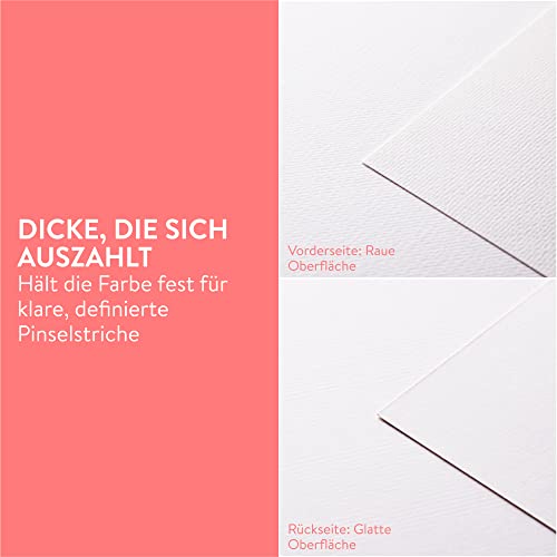 int!rend Aquarellpapier Postkartenformat A6 300g/m² - 60 Seiten Aquarell Papier Block mit Wassertankpinsel & Bleistift - Aquarell Postkarten Blanko - Aquarellblock Postkartenformat