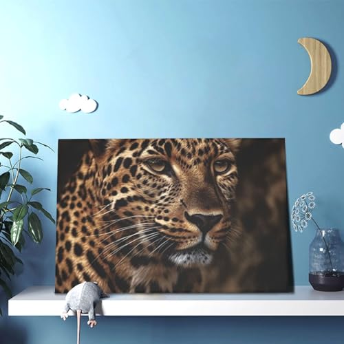 Toile léopard marron 45x30 cm encadrée et prête à poser - 6