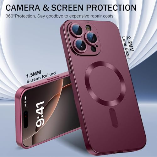 Misscase Magnetic Case for iPhone 13 Pro Max MagSafe with Camera Lens Protector,Full Protection Slim Smooth Shockproof Anti-Scratch Soft TPU Bumper Phone Case for iPhone 13 Pro Max Wine Red by Misscase - Used condition - Image 5