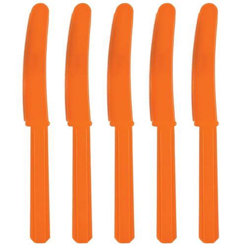 Reusable Orange Peel Plastic Knives (Pack of 20) - Durable