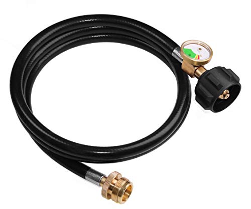 Dozyant 5 Ft Propane Hose Adapter With Propane Tank Gauge For Weber Q1200, 1000 Propane Grill, 1 Lb To 20 Lb Propane Converter Hose For Propane Stove, Tabletop Grill And More 1Lb Portable Appliance #TOP2