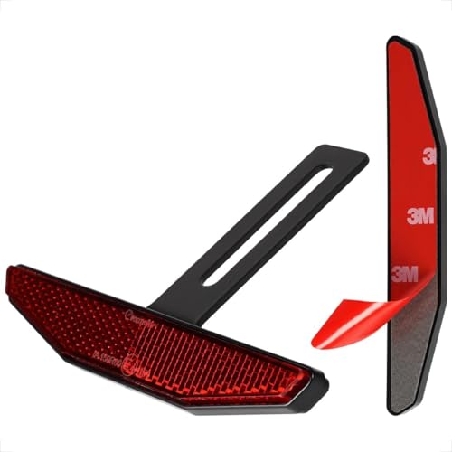evermotor Reflektor motocyklowy znak E trapezowy tylny reflektor – samoprzylepny kocie oko, 2 sztuki z krótkim wspornikiem T