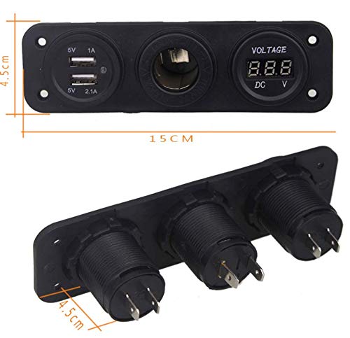Davitu Cables, Adapters & Sockets - by DHL/Fedex 50pcs Car Voltage Meter USB Motorcycle Boat Car Cigarette Lighter Socket Voltmeter Adapter 12v Dual USB Charger