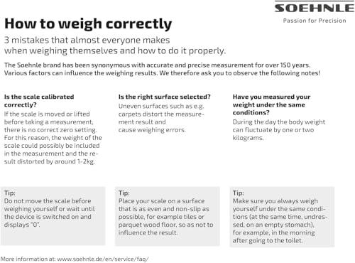 Soehnle Style Sense Safe 300 Personen Digitalwaage mit extragroßer LCD-Anzeige, flache Personenwaage mit Anti-Fingerprint-Beschichtung, Waage aus Edelstahl