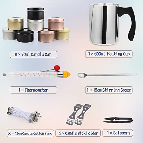 Candle Making Kit, DIY Candle Making Supplies Include Soy Wax,Wicks, Melting Pot,Candle tins, Scents,Dyes, Sticker for DIY Scented Candles & Accessories for Candle Making Kit for Adults Beginners - Thumbnail 5