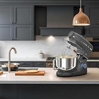 Fentic 6-in-1 Küchenmaschine – 2000W – Mit Fleischwolf, 1,5L Entsafter, Gemüseschneider und Mehr – Knetmaschine mit 6,2L Rührschüssel, Rührhaken, Knethaken, Schlagbesen und Spritzschutz (Anthrazit) – Ansicht 8