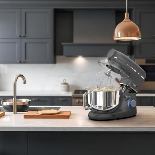 Fentic Robot kuchenny 2000 W, robot kuchenny, procesor żywności, miska do mieszania 6,2 l, w zestawie maszynka do mielenia mięsa, blender i dodatkowe akcesoria (Antracytowy)