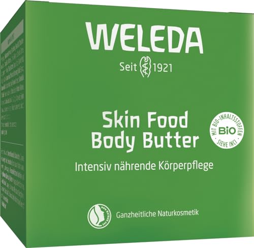 WELEDA Bio Skin Food Body Butter - vegane Naturkosmetik Körperbutter mit Sheabutter & Kakaobutter. Unisex Körperpflege Creme für Frauen & Männer zur Hautpflege von trockener & rauer Haut (1x 150ml)