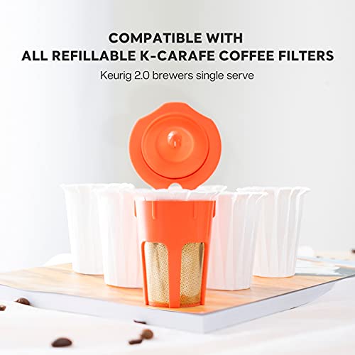 Brbhom Disposable Filters Paper K Carafe Filter Cups K Carafe Pods Compatible Paper-(100 Filters) (White) (White/Large) #TOP6