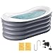BINYUAN Inflatable Bathtub for Adults - Portable Collapsible Spa Tub with Electric Pump, Hot & Ice Bath Design, Foldable for 1-2 People, Durable PVC - Easy Inflate/Quick Drain