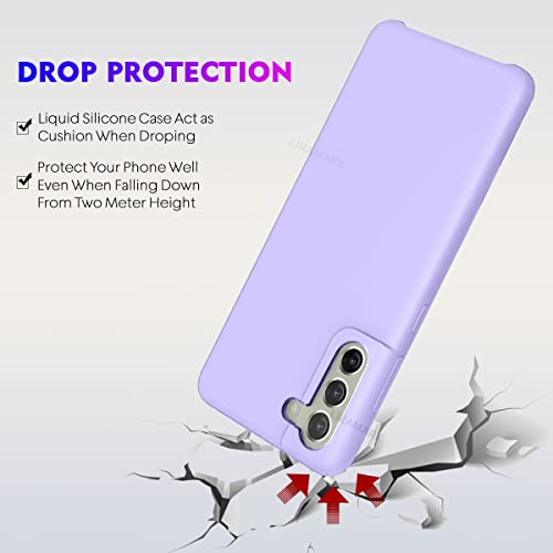 Image of LIRAMARK Liquid Silicone Soft Back Cover Case for Samsung Galaxy S21 FE 5G (Lavender)
