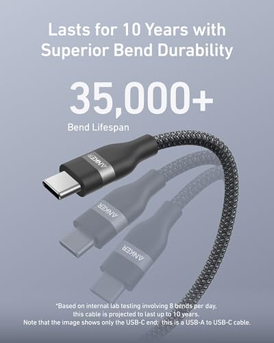 Anker Car Carplay USB naar USB C-kabel voor iPhone17/16, Upcycled gevlochten USB A naar USB C autoladerkabel voor Samsung Note20 en meer (USB 2.0, 3FT) - Afbeelding 4