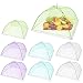 Pop-Up Mesh Screen Food Cover Tent Umbrella, SPANLA 8 Pack Colored Food Cover Net for Outdoors, Screen Tents, Parties Picnics, BBQs, Reusable and Collapsible Reusable and Collapsible,17 Inches