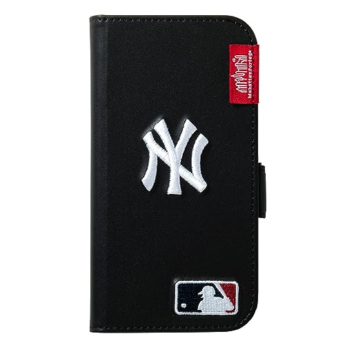 �}���n�b�^���|�[�e�[�W(Manhattan Portage) MLB Embroidery Book Type Case"NYY" �u���b�N iPhone 14 iPhone 13���p iP14-PU-MLB-01 �蒠�^