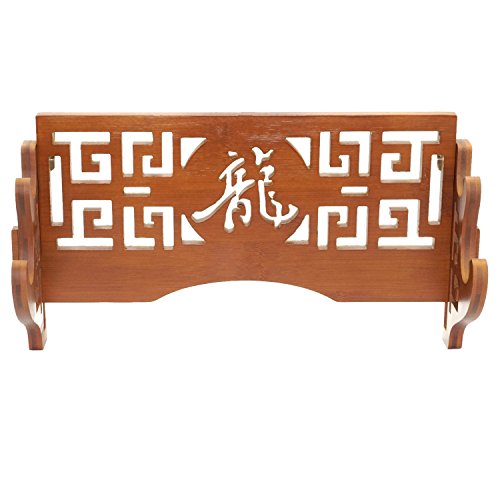 Support de Katana en bambou, présentoir pour épées de samouraï et wakizashi, fixation murale., 2 Tier-Dragon Cover