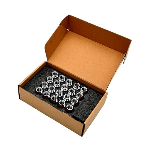 Image of 20pcs 1.4 inch Chrome 1 /2-20 Closed End Bulge Acorn Lug Nuts Cone Seat 19mm Hex Wheel Lug Nut Compatible with Cherokee Bronco Liberty Mustang Ranger Explorer YJ TJ KJ KK ZJ WJ WK XK MJ XJ