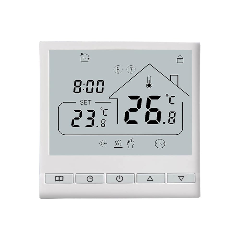 Temperature Controller Smart Thermostat 5+2 Programmable 3A Water Heating Thermostat DIY Install LCD Display Smart Temperature Controller Digital Thermostat for Office/Home