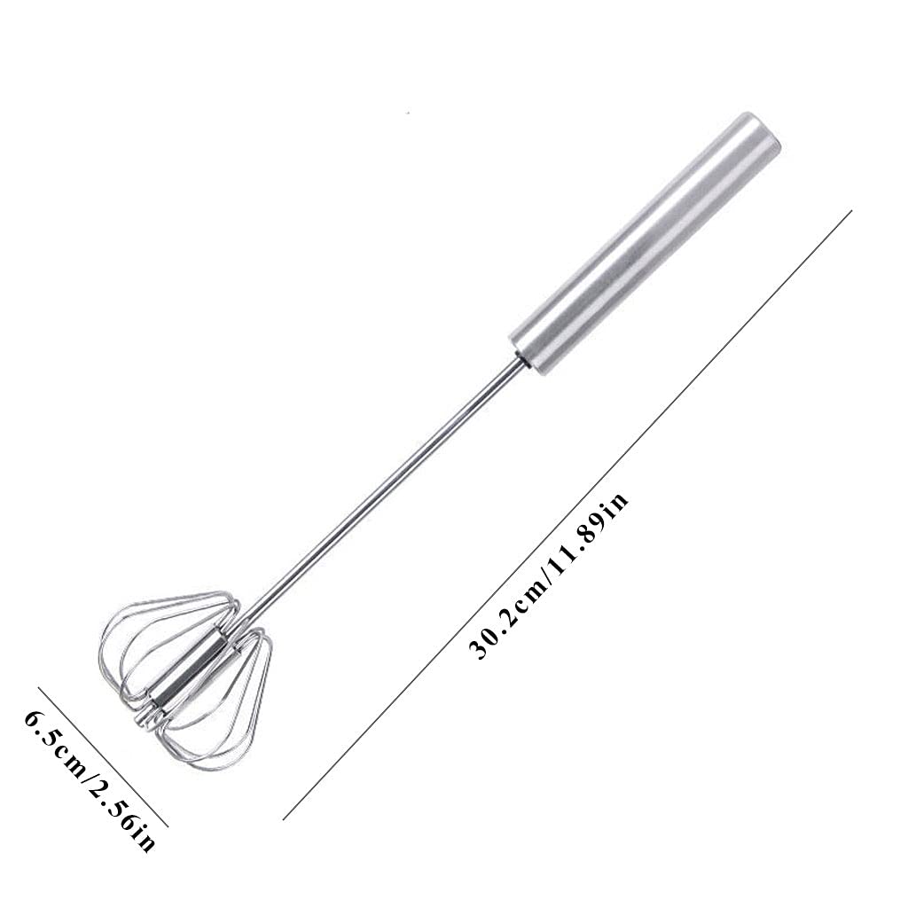 Küchen-Schneebesen Edelstahl Whisk Set 2 STÜCKE, 10 "/ 12" halbautomatische Handhold-Push-Typ Ei-Schläger Küche WISK zum Kochen Mischen, um das Schlagen zu schießen und zu rühren Schneebesen zum Koche