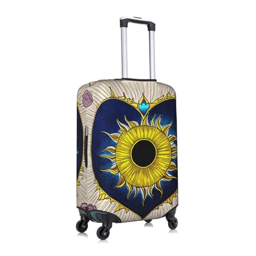 Cartoon heart sun Printed luggage cover, double stitching all around, high elastic material, suitable for travel and business trip2