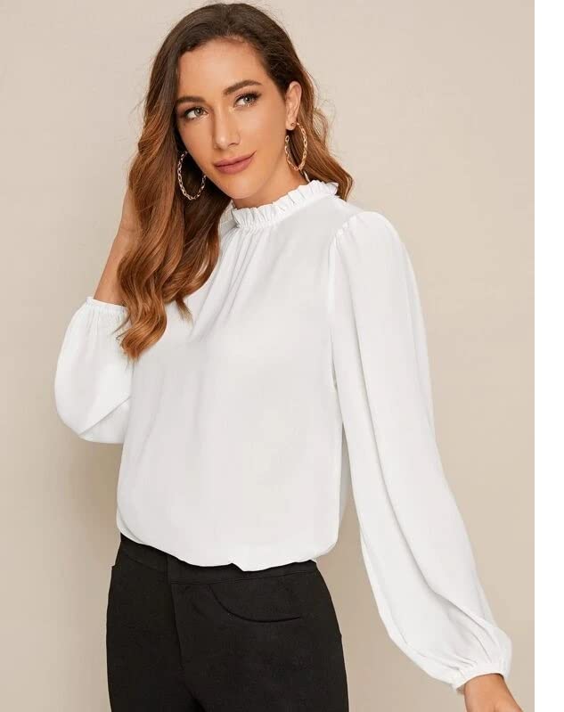Image of FNOCKS Women's Plain Round Neck Long Sleeve Slip On Cotton Top