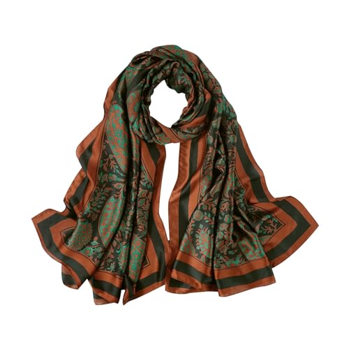 Silky Feel Floral Scarf for Woman, Lightweight Shawl Wraps, Fashion Floral Accessory2