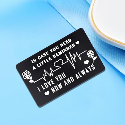 Ghloyza Valentine’s Day Gift for Him Her Engraved Wallet Card I Love You Gifts for Husband Boyfriend Wife Girlfriend Little Reminder Couple Wallet Insert Card Anniversary Wedding Birthday Gifts2