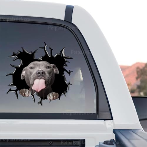 Image of Vinyl Dog Stickers - Car Decals for Women, Dog Lover Gift (Pitbull Car Decal)