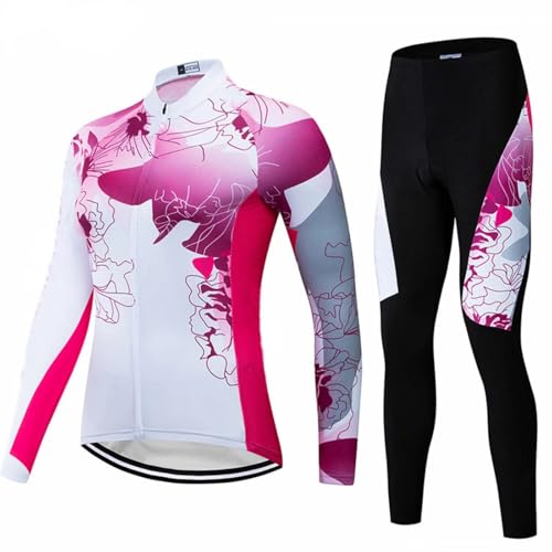 Ensemble maillot de cyclisme et pantalon de vélo femme coupe ajustée blanc haut de gamme