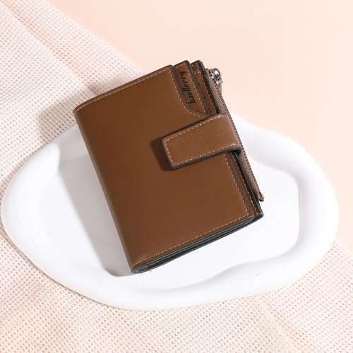 Image of Small Women Wallet Ladies Billfold Card Holder with Zipper Coin Pocket