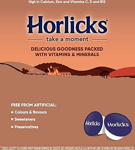 Horlicks Original Dolce Gusto Compatible Pods 3 Boxes x 16 Pods (48 Horlicks Original Pods, 24 Servings Total)