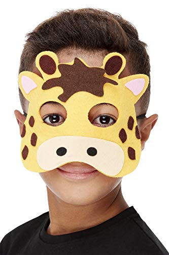Smiffys 72073 Masque de Girafe en feutre unisexe pour enfants, orange, taille unique