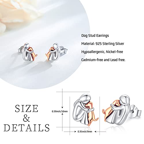 925 Sterling Silver Dog Earrings Cute Animal Puppy Stud Earrings Dog Jewelry Gifts for Women Girls Pet Lover Hypoallergenic Earrings for Sensitive Ears4
