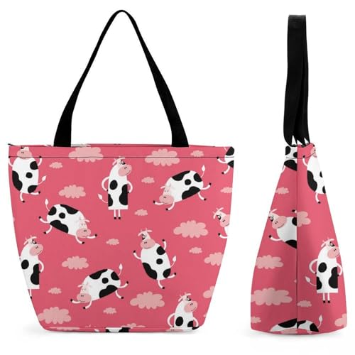 Sac à main vaches nuage anti-charge mentale grand volume de shopping femme