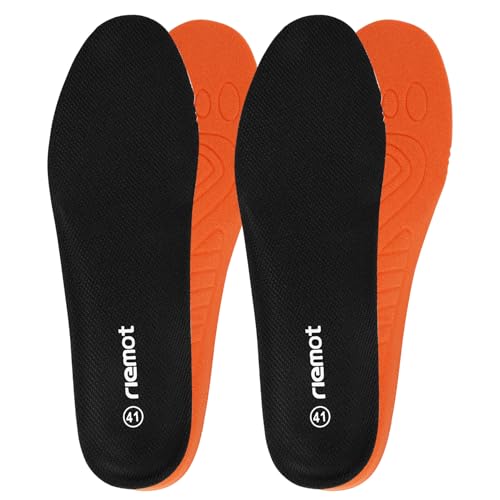 Image of riemot Men /Women Soft and Comfortable Memory Foam Insoles,Replacement Shoe Inserts for Sports Shoes,Walking Shoes,Cushioning Insole,Breathable Sole Inserts Black Women 8 /EU39