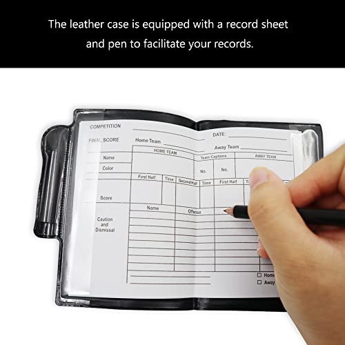 Chihutown 3 Set of Soccer Referee Card Sets, Warning Referee Red and Yellow Cards and Metal Referee Whistle for Game Sports, Soccer Football Penalty Card Wallet with Record Sheet and Pencil