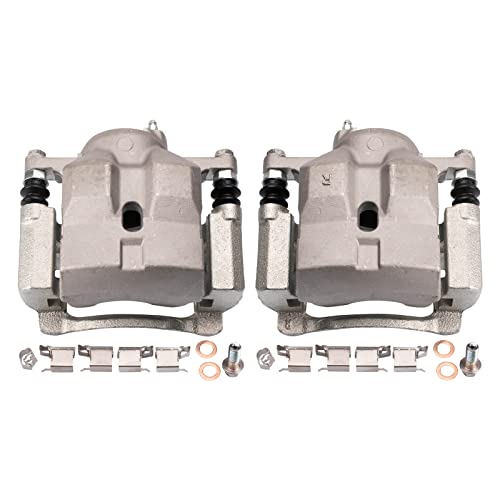 Image of TRQ Front Driver and Passenger Side Brake Caliper Set Caliper Brackets Hardware Compatible with 2011-2016 Lexus CT200h 2010-2018 Toyota Prius 2012-2015, Plug-In 2018 Prius Prime