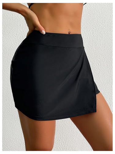 SHENHE Women's Split Skirt Shorts High Waisted Quick Dry Mini Bathing Suit Swimsuit Bottom Skort2