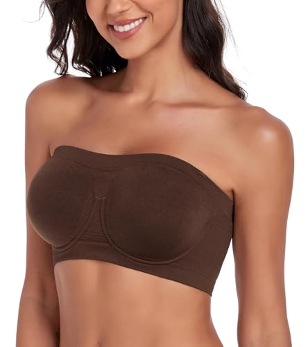 Image of Women's Underwire Strapless Multiway Bra Bandeau Seamless Supportive Bras Non Padded Top