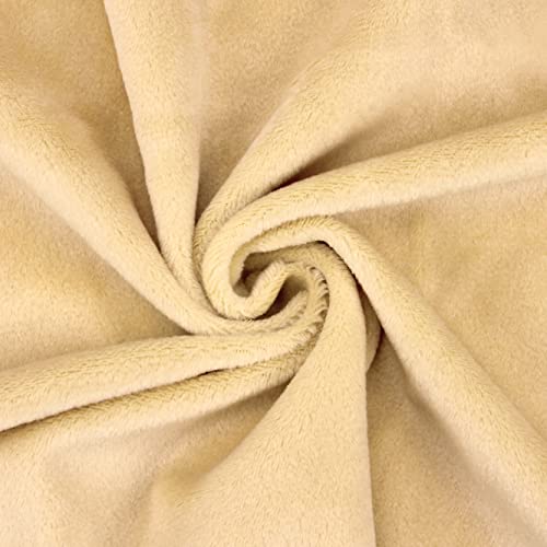 Kuschelweicher Microfaser Plüschstoff in vielen Farben - kullaloo SuperSoft SHORTY 1,5 mm Flor - beige - Plüsch Meterware