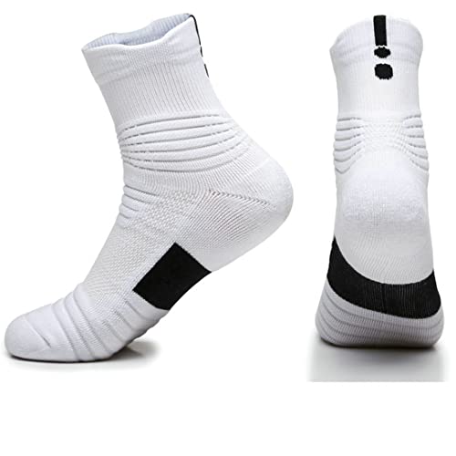 Image of 3 Pack Compression Basketball Socks Performance Cushioned Athletic Crew Sports Running Cycling Sock