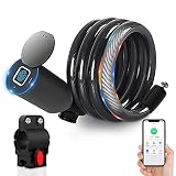Cable Lock eLinkSmart Cabinet Lock Bicycle Lock, Fingerprint/Phone App, 150cm Waterproof, Keyless St