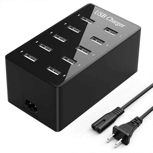 Multiple USB Charger Station, 10 Port USB Charging Station, USB Charger for Multiple Devices...