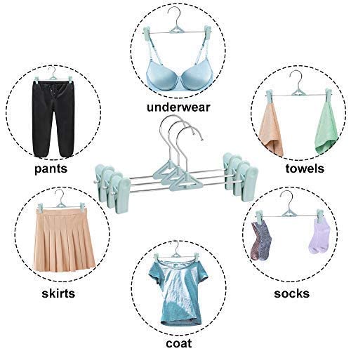 Pants Hangers With Clips - 30 Pack Stackable Skirt Hangers Plastic Clip Hangers Pant Hangers For Skirts With Clips Space Saving #TOP3