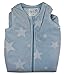 Baby Schlafsack Jungen 70 cm aus weichem Plüsch u. wattiert Baumwolle Blau Grau (Hellblau Sterne)
